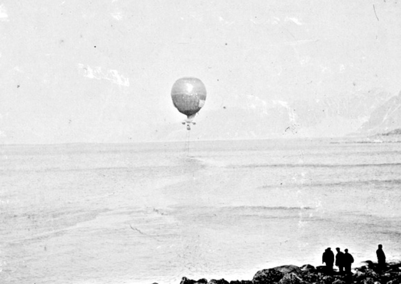 El globo cuando partió hacia el norte.
